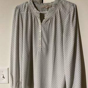 White and Grey Blouse